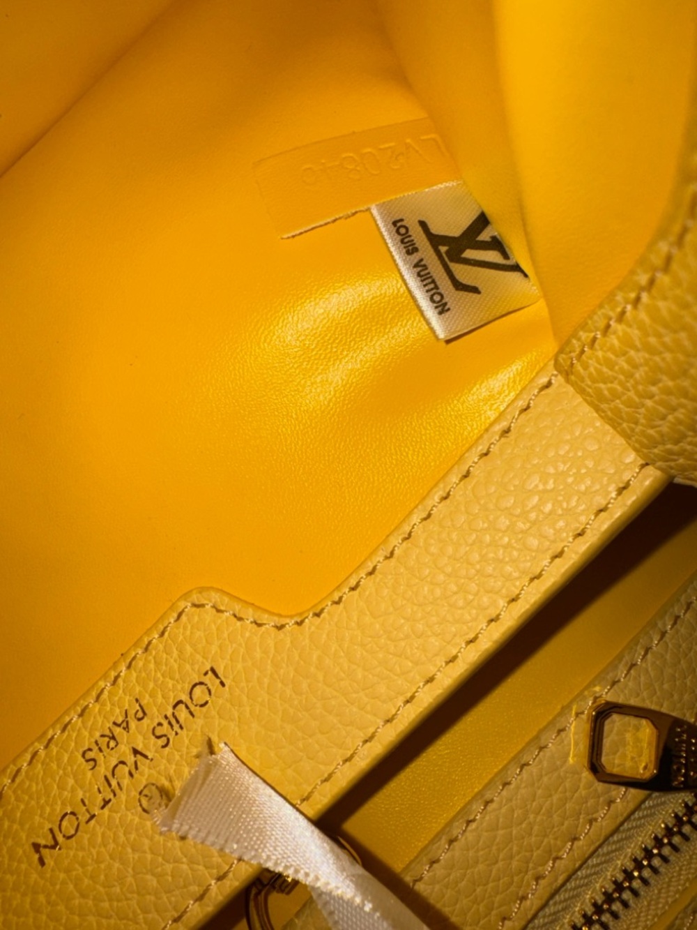Bag yellow top Handle Satchel with Pink Chain Accents - Picture 8 of 14